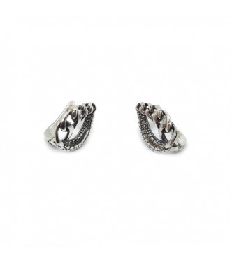 E000840 Genuine Sterling Silver Stylish Earrings Solid Hallmarked 925 Handmade